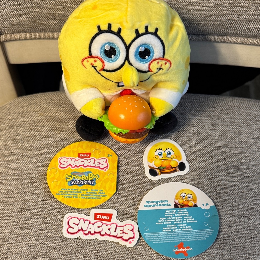 Zuru Snackles Spongebob Squarepants Plush Toy - Yellow